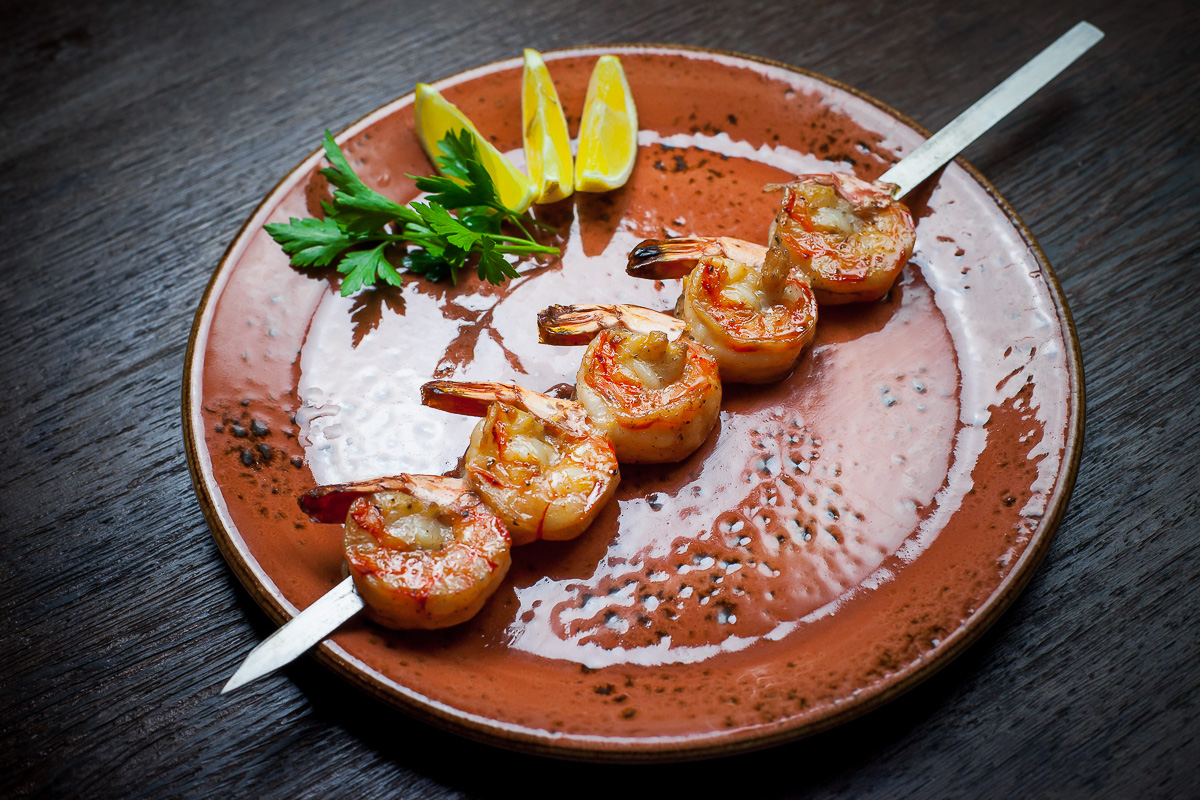 Шашлык из креветок